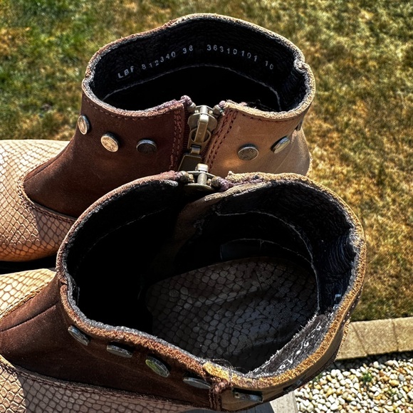 Liberty Black Western ankle boots / booties snakeskin and nubuck leather - Picture 7 of 7